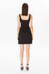 Square Collar Cut Out Black Mini Dress